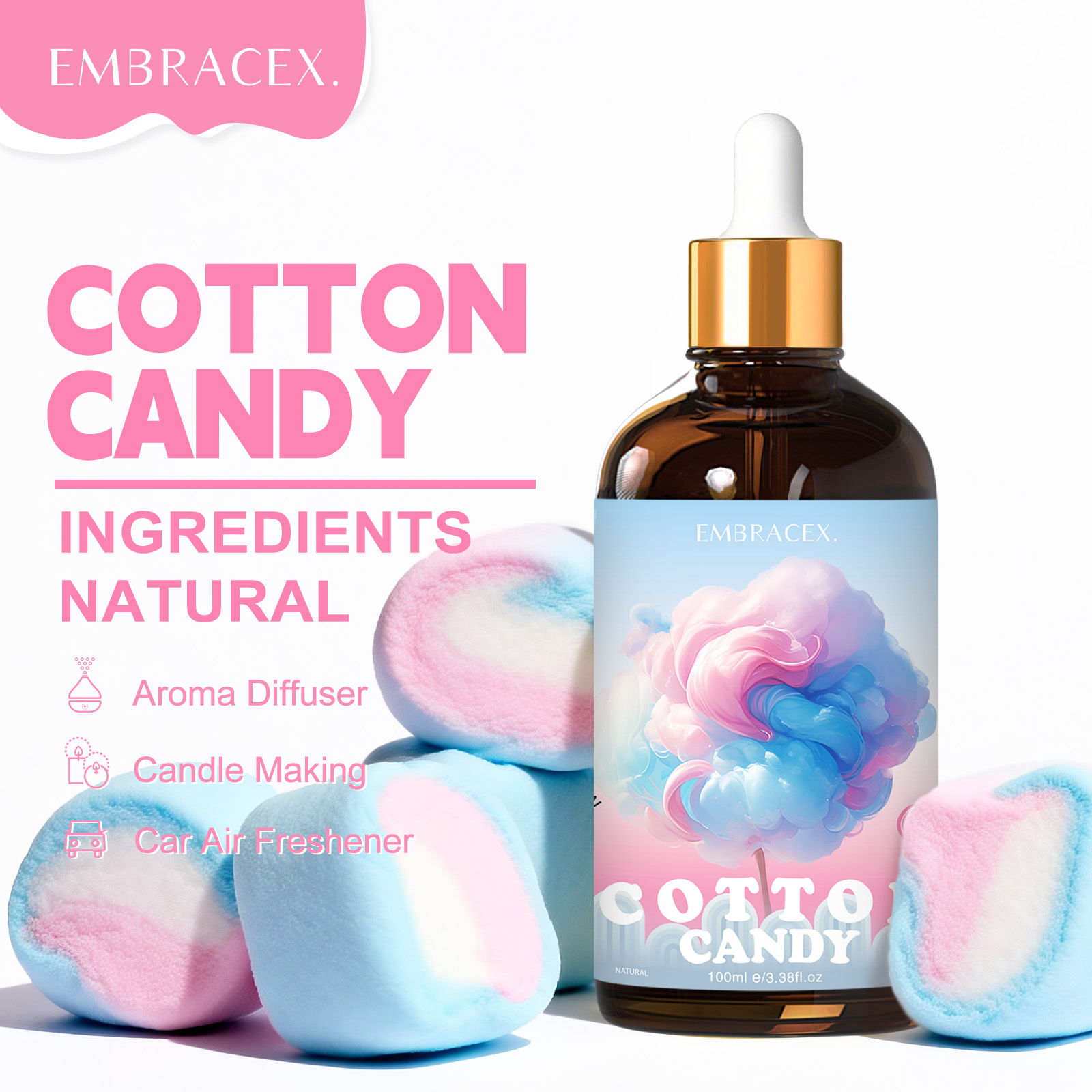 Candle Making Supplies - Óleos Aromáticos de Algodão Doce 100ml