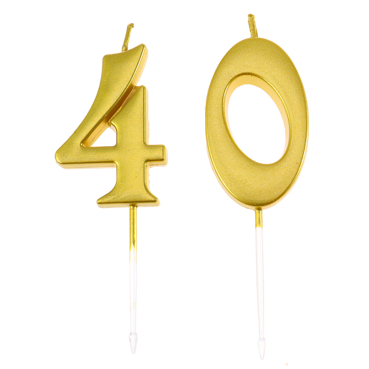 Paraffin Candle Wax - 2 velas de aniversário douradas com