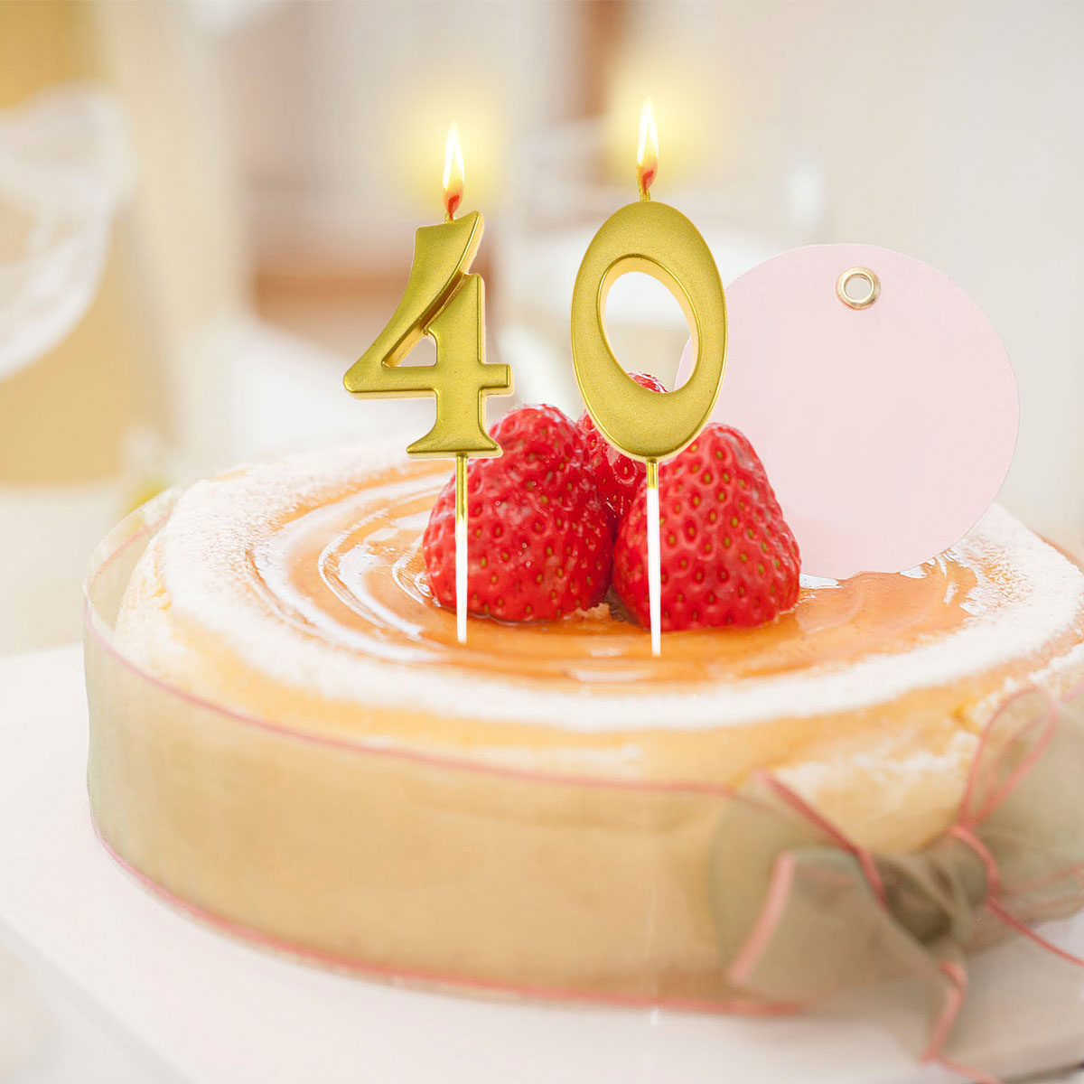 2 velas de aniversário dourada - Paraffin Candle Wax avaliação e preço
