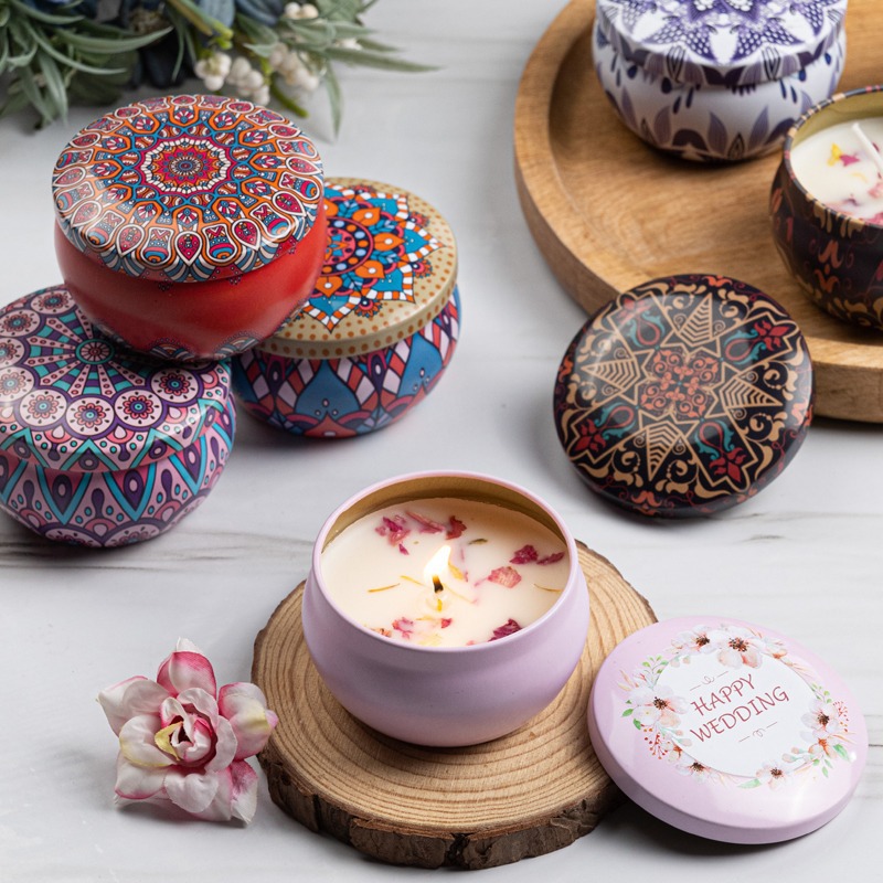 12pçs latas de velas estampada - Tin Container Lid avaliação e preço