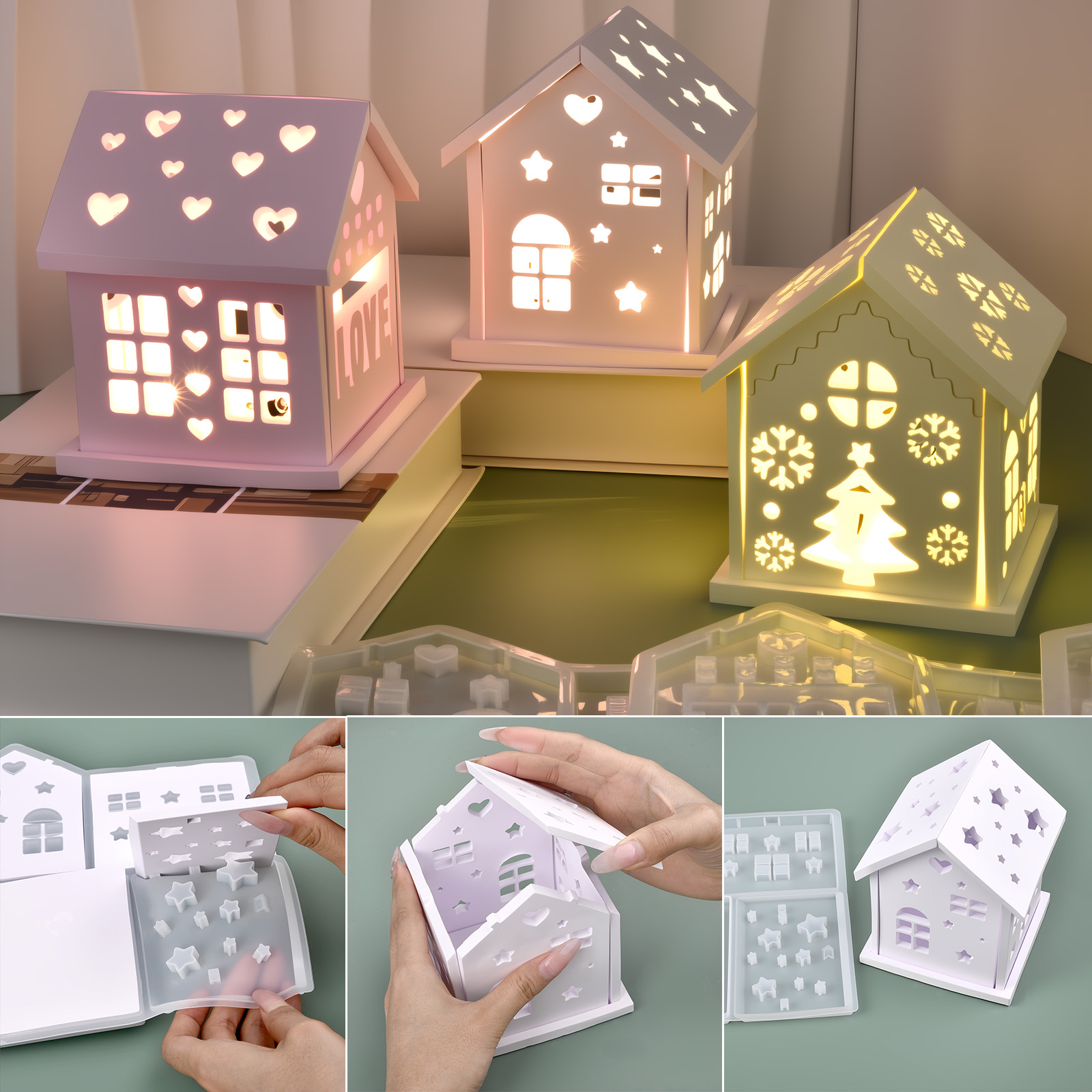 Casa 3d molde de silicone diy  - Candle Making Party avaliação e preço