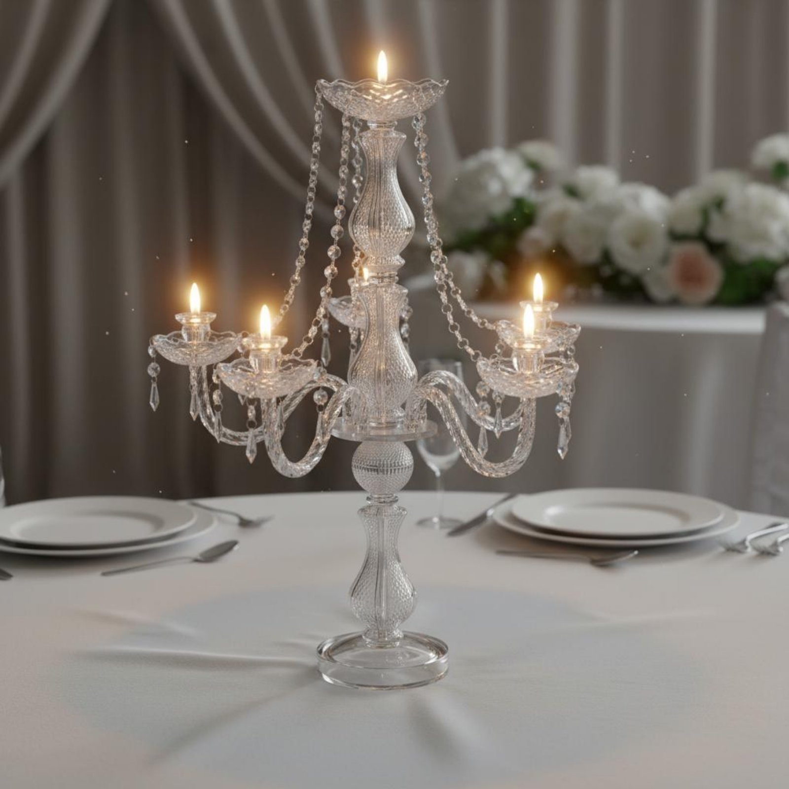 Candelabro de Cristal Elegante - Candle Making Supplies avaliação e preço