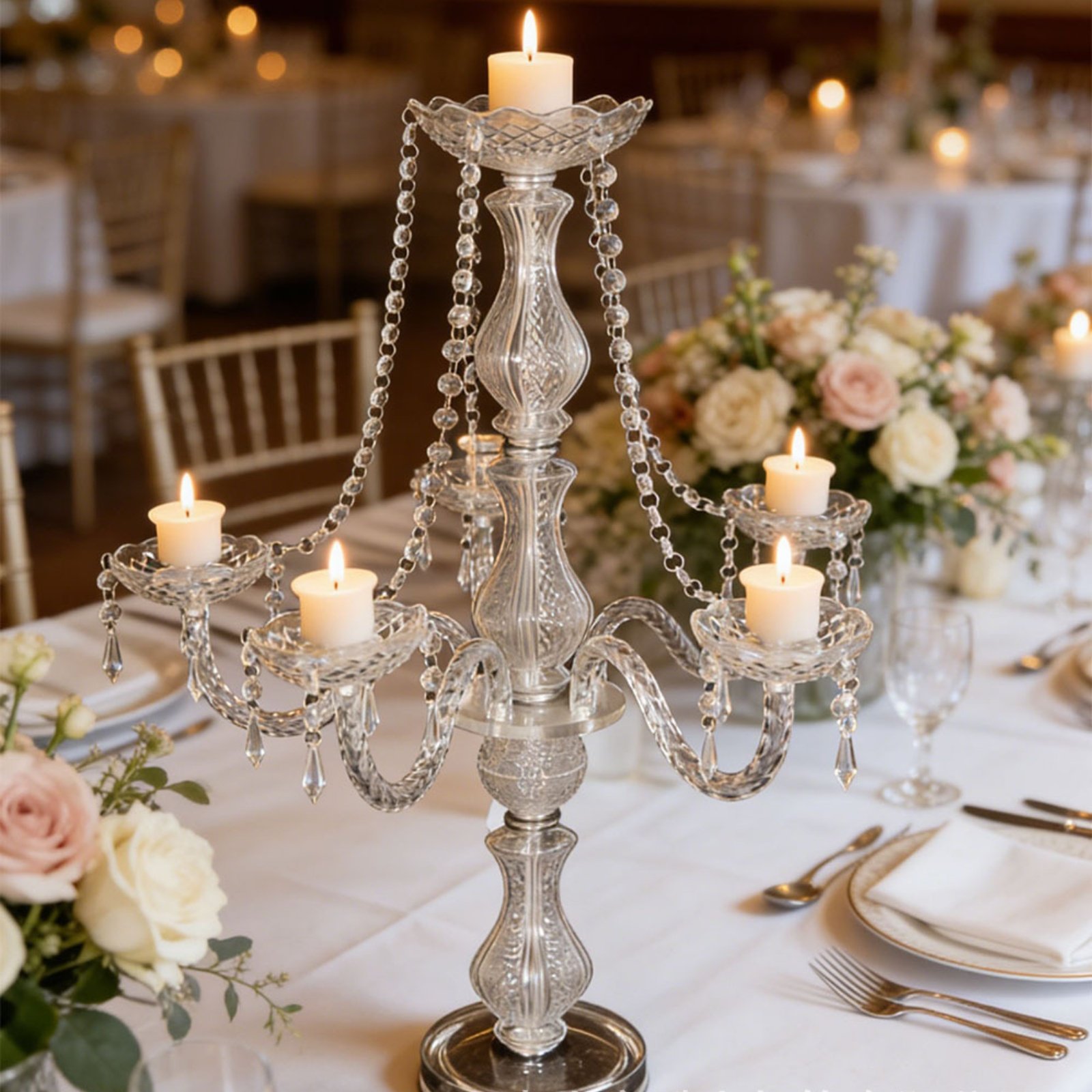 Candelabro de Cristal Elegante - Candle Making Supplies avaliação e preço