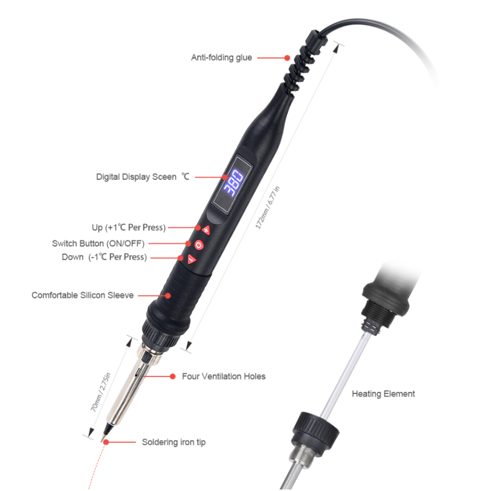 JCD-750W Micro Heat Gun, retra - Heat Gun Embossing avaliação e preço