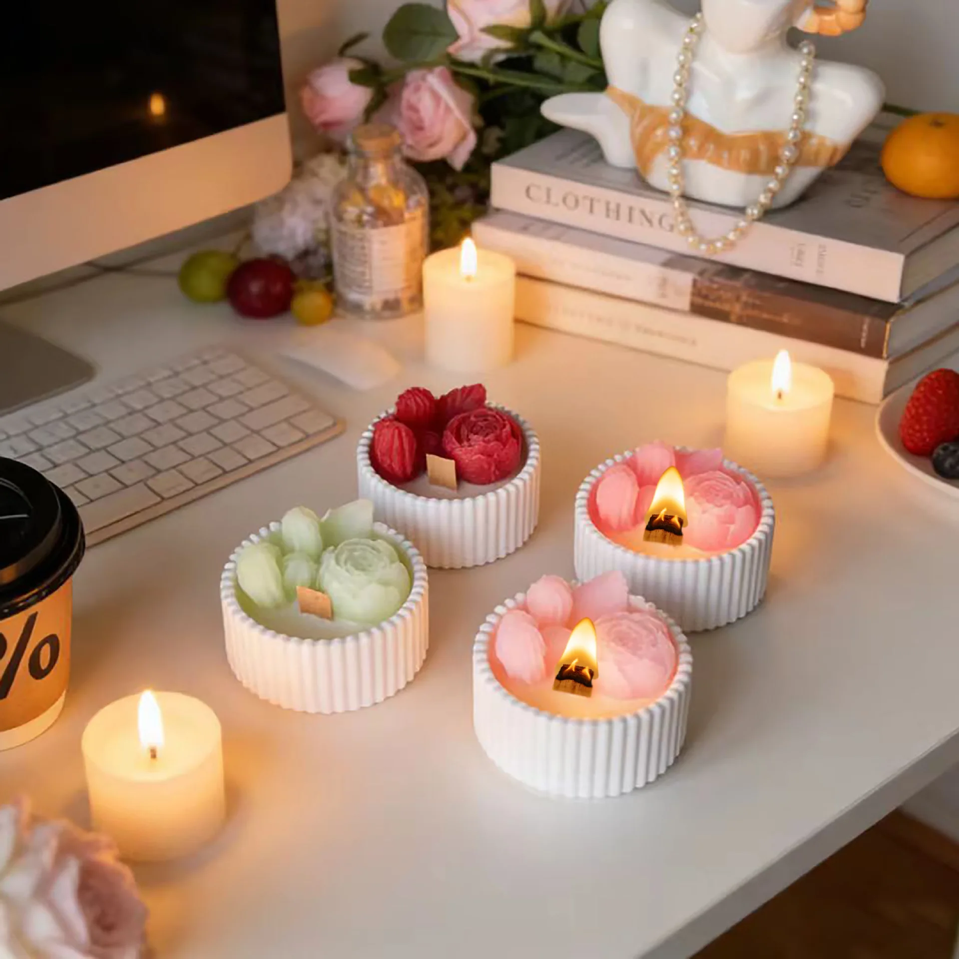 2 peças de vela perfumada em f - Paraffin Candle Wax avaliação e preço