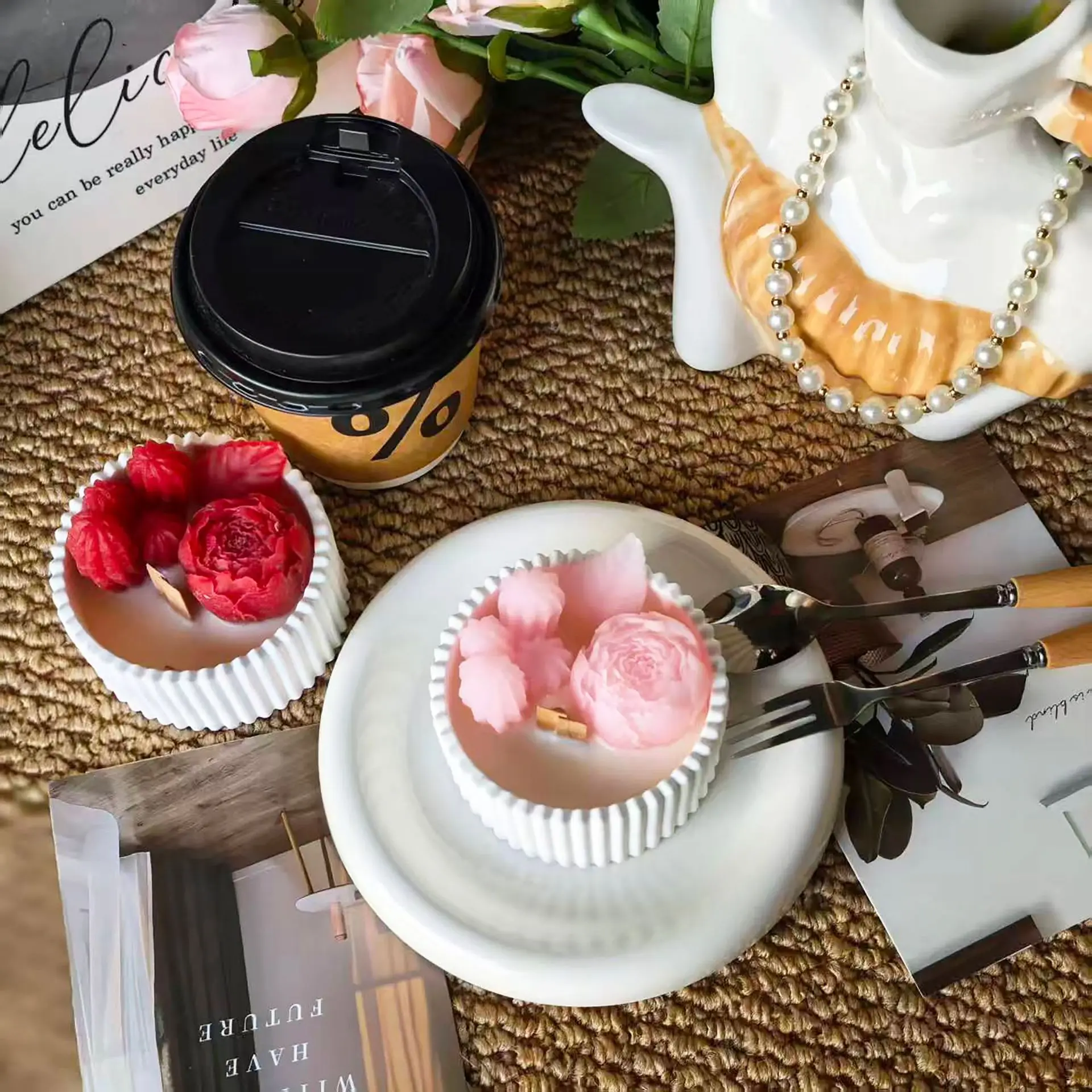 2 peças de vela perfumada em f - Paraffin Candle Wax avaliação e preço